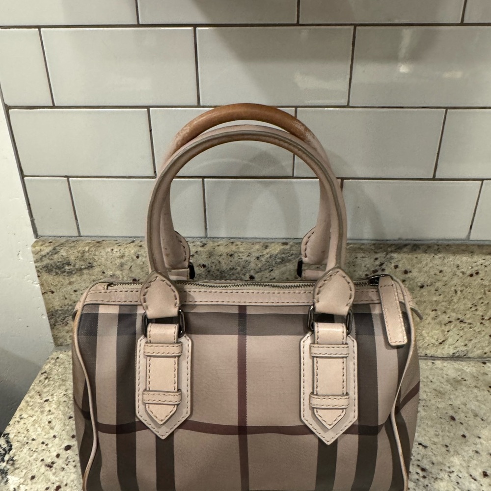 Burberry Plaid Tan and Brown Women's Handbag